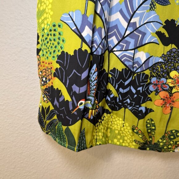 Ann Taylor Loft M Floral Shift dress Multi color Flutter flounced sleeve Boho - Picture 6 of 11